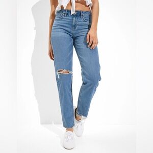 American Eagle x The Jeans Redesign Ripped 90s Straight Jeans 14 Classic Blue